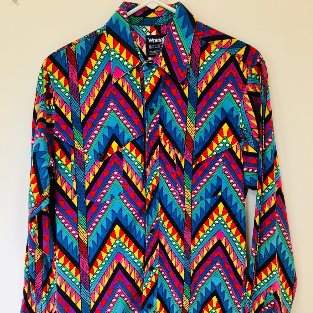 Vintage Wrangler Aztec Western Shirt
